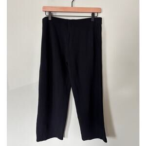 Eileen Fisher Black Cropped Knit Pants Medium